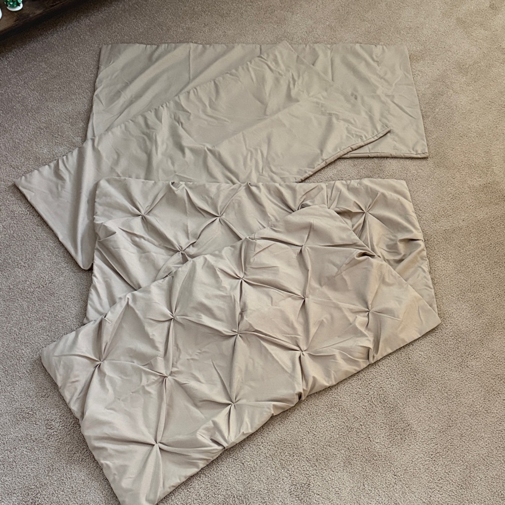 Elegant Tan Pillow Shams/Cases. Two sets of two (2) - total=4